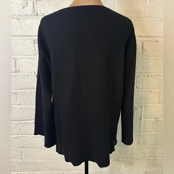 The Row Shayna Black Wool Viscose Sweatshirt size XS Oversized Flare Sleeves